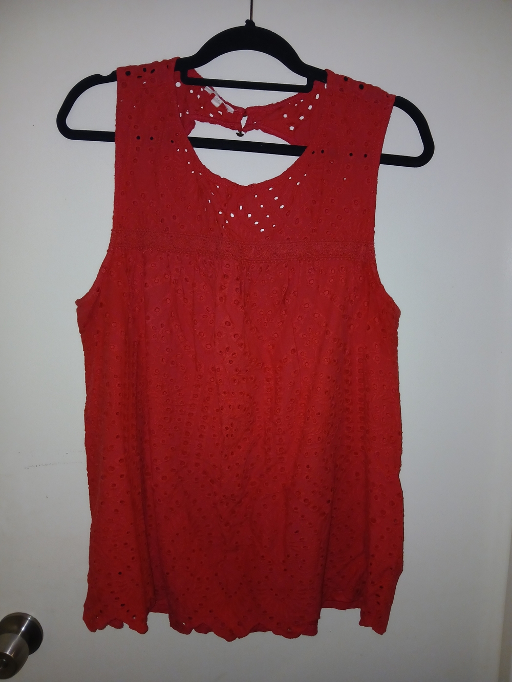 Maurices Red Eyelet Tank Top - Women